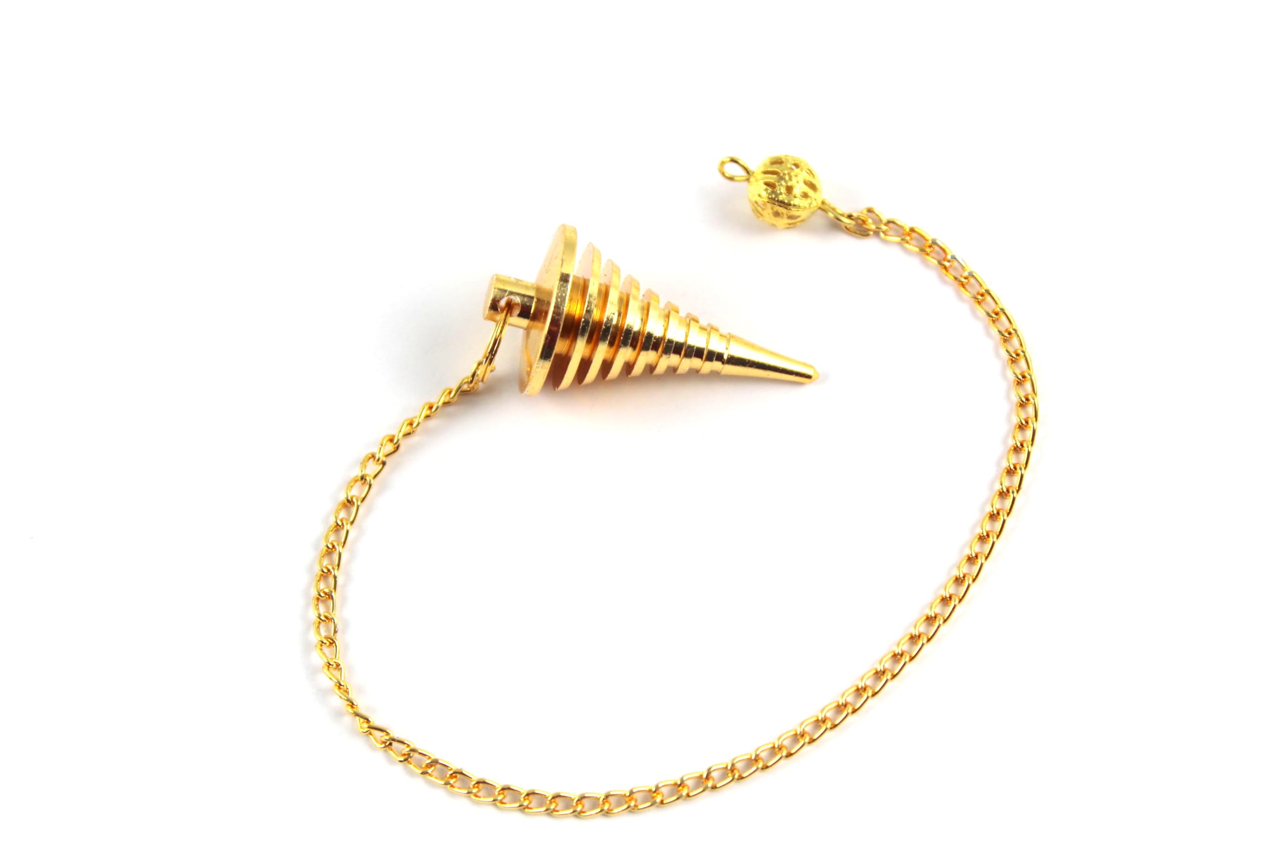 Twisted Coil Cone Gold Plated Pendulum | Healing | Spirituality | Meditation | Metal Pendulum