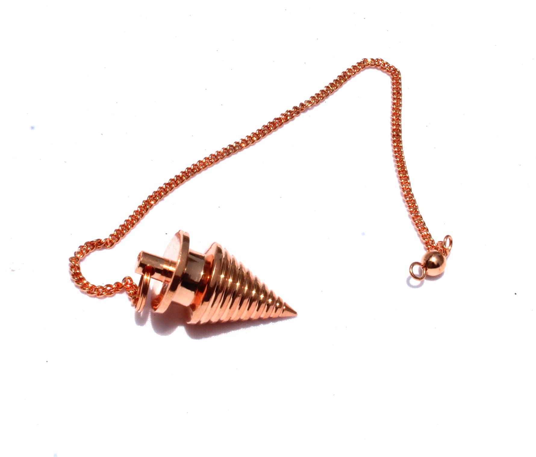 Twisted Coil Top Copper Plated Pendulum | Healing | Spirituality | Meditation | Metal Pendulum