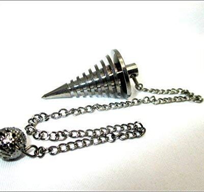 Black Metal Twisted Coil Cone Pendulum | Spirituality | Meditation | Dowsing | Metal Pendulum