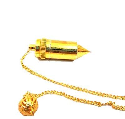 Authentic Bullet Gold Plated Pendulum | Spirituality | Healing | Dowsing | Metal Pendulum