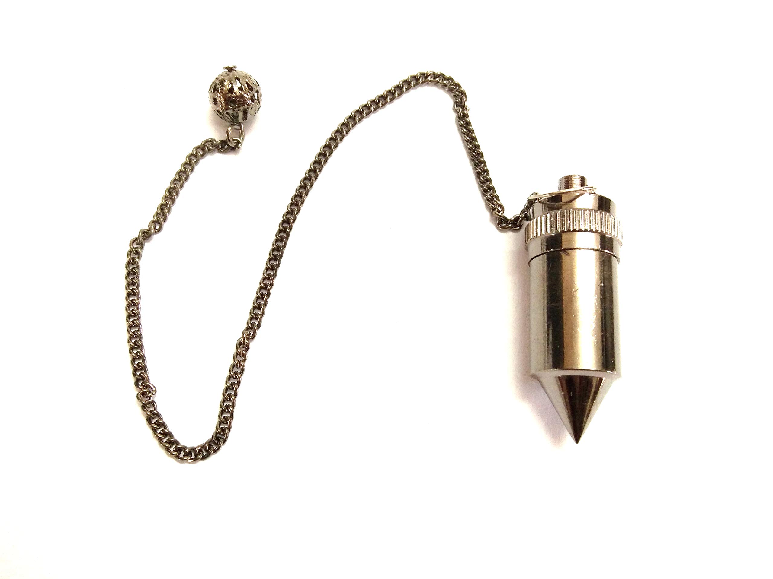 Authentic Bullet White Metal Plated Pendulum | Spirituality | Healing | Dowsing | Metal Pendulum