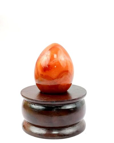 Carnelian Gemstone Egg | 2-inch | Confidence, Grounding & Inner Strength | Home Office Decor