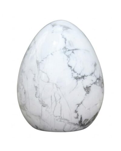 Howlite Gemstone Egg | 2-inch | Relaxation ,Reduce stress & Anxiety | Home Office Decor