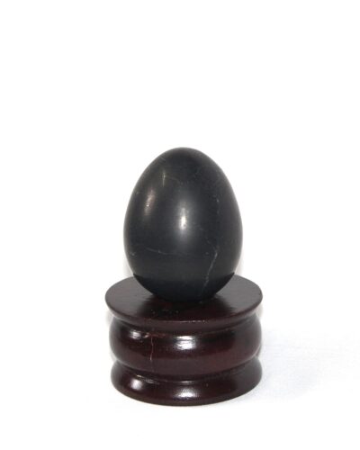 Shungite Gemstone Egg | 2-inch | Deep grounding energy | Home Office Decor