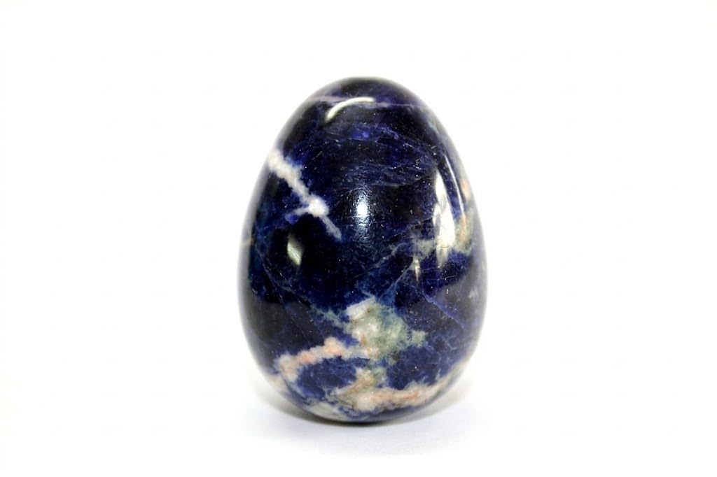 Sodalite Gemstone Egg | 2-inch | Clarity & Focus | Home Office Decor