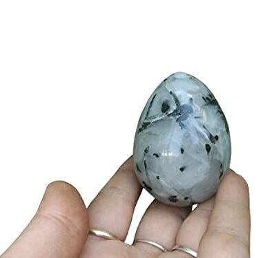 Rutilated Quartz Gemstone Egg | 2-inch | Mental clarity, Positive energy | Home Office Decor
