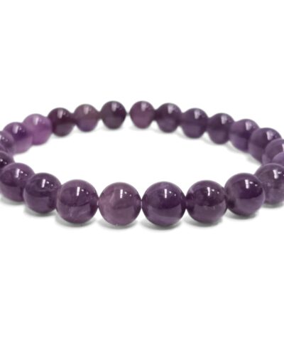 Jet Amethyst Bracelet | 8mm Beads | Mental Clarity | Spiritual Protection