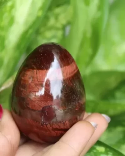 Red Tiger Eye Gemstone Egg | 2-inch | Motivation, Courage, and Focus | Home Office Decor