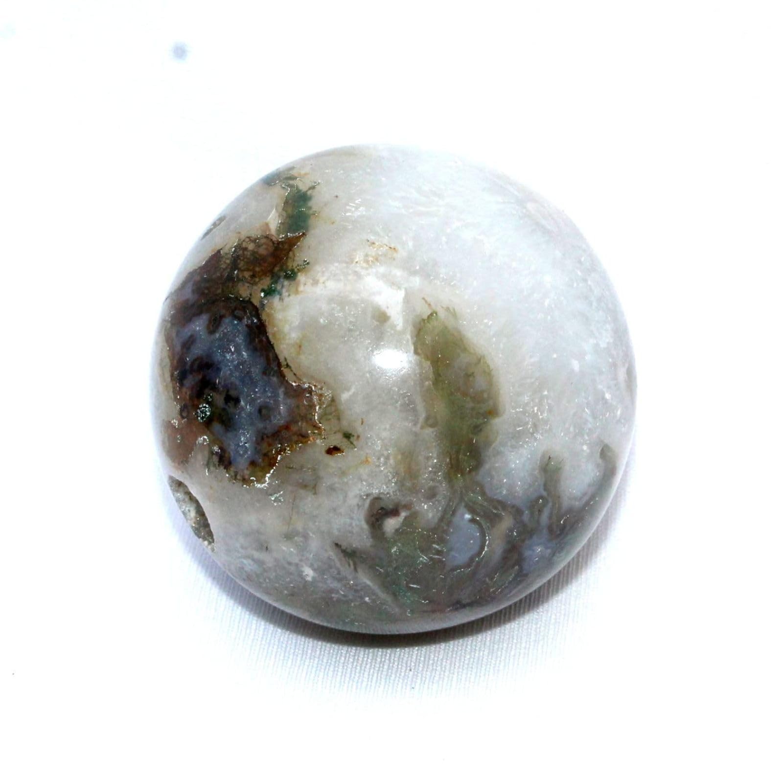 Moss Agate Gemstone Ball | 50-55mm | Abundance & Grounding | Home Office Decor