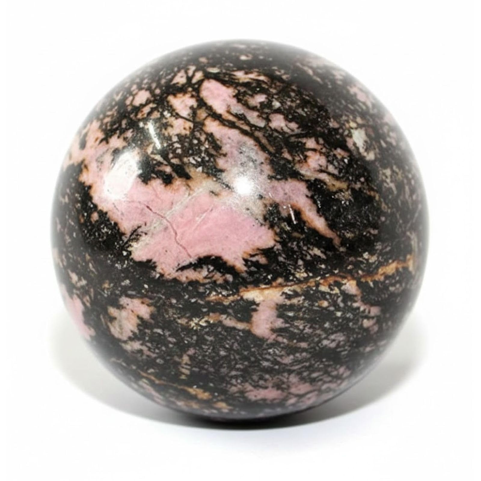 Rhodonite Gemstone Ball | 50-55mm | Promote love & forgiveness | Home Office Decor