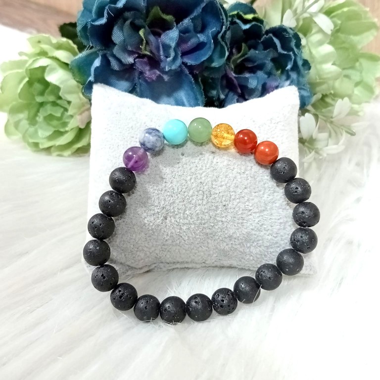 Jet 7 Chakra Bracelet | Spiritual Healing & Balance | Positive Energy