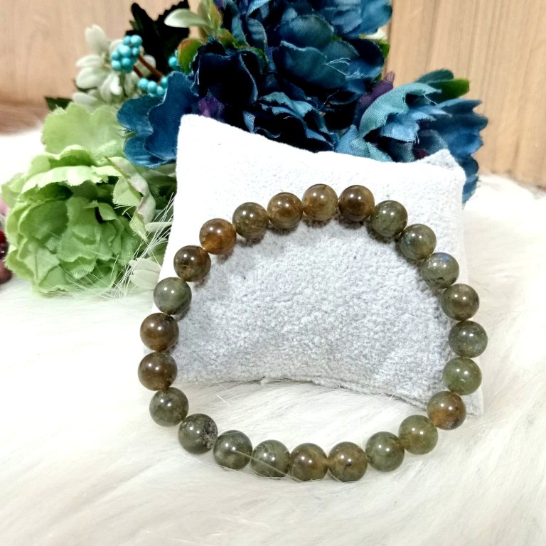 Jet Labradorite Bracelet | 8mm Beads | Negative energy protection | Mental clarity