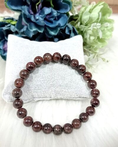 Jet Garnet Bracelet | 8mm Beads | self-confidence | Increase strength