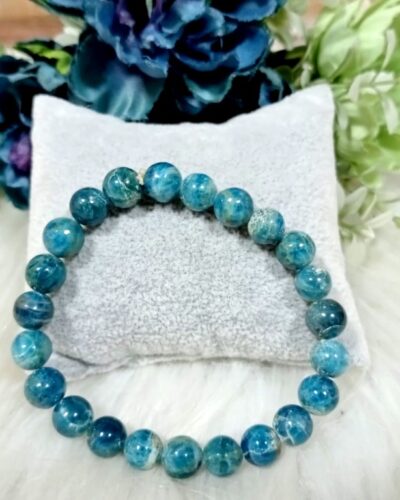 Jet Apatite Bracelet | 8mm Beads | Focus Enhancement | Mental Clarity