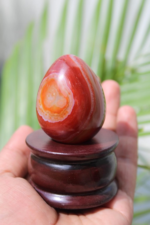 Carnelian Gemstone Egg | 2-inch | Confidence, Grounding & Inner Strength | Home Office Decor