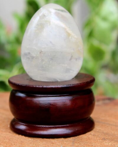 Crystal Quartz Gemstone Egg | 2-inch | Home & Office Decor