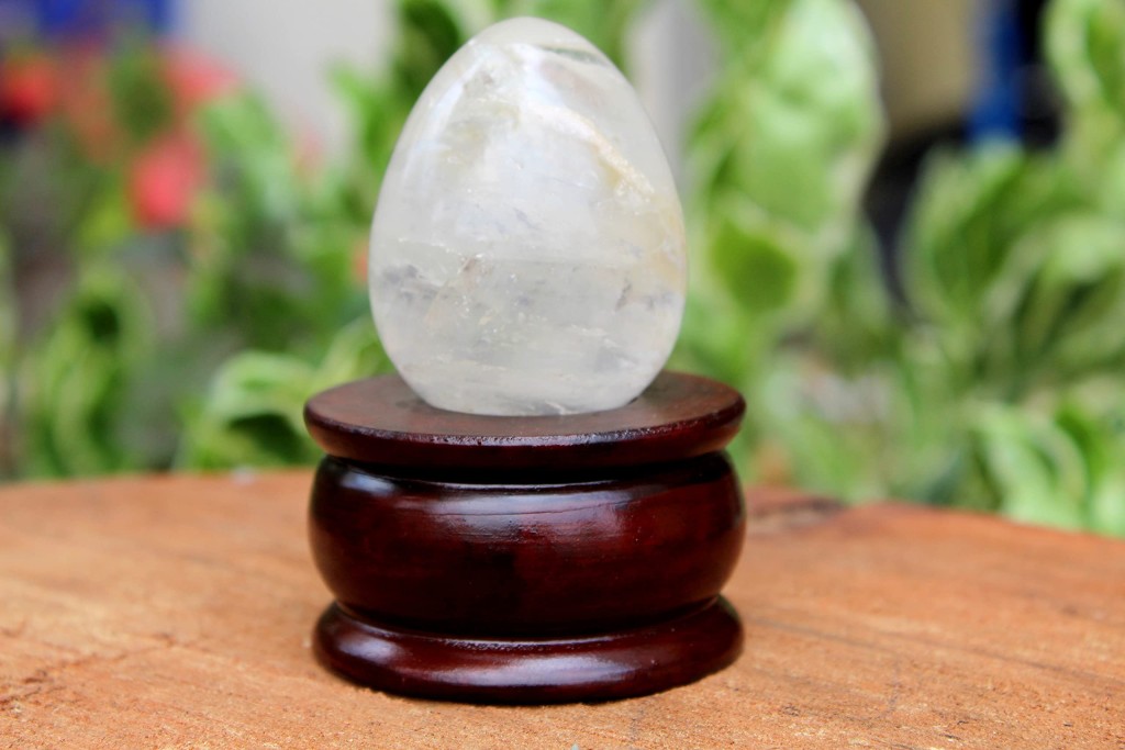 Crystal Quartz Gemstone Egg | 2-inch | Home & Office Decor