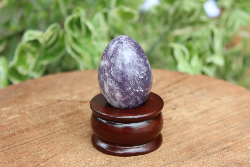 Lepidolite Gemstone Egg | 2-inch | Reduce stress & Anxiety | Home-Office Decor