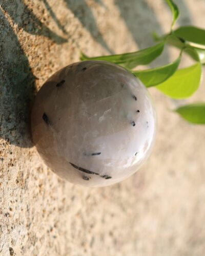 Rutilated Gemstone Ball | 50-55mm | Enhance focus, Spiritual growth, and Manifestation | Home Office Decor