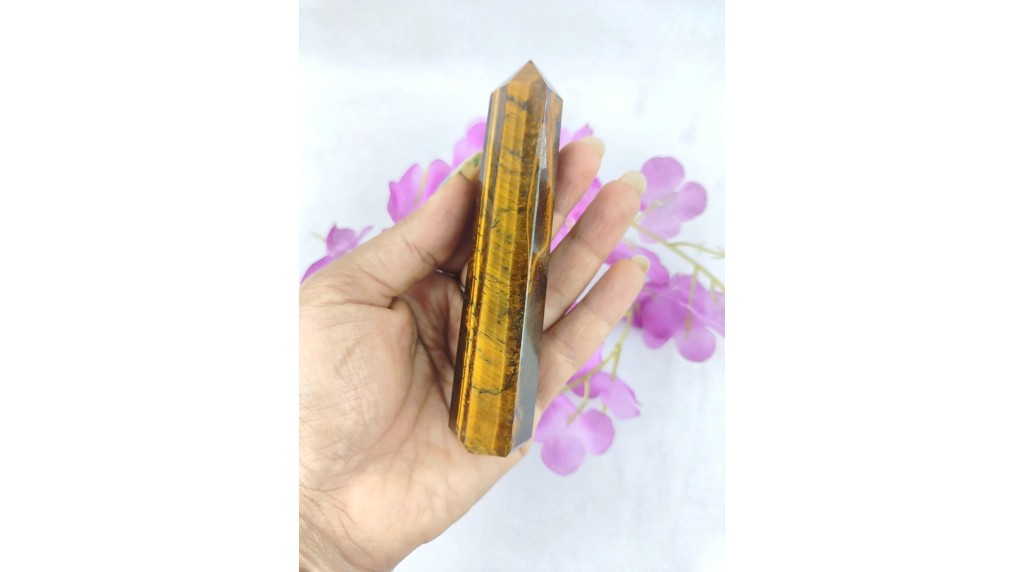 Tiger Eye Gemstone Tower | 3.5-4 inch | Protection | Natural | Home Decor