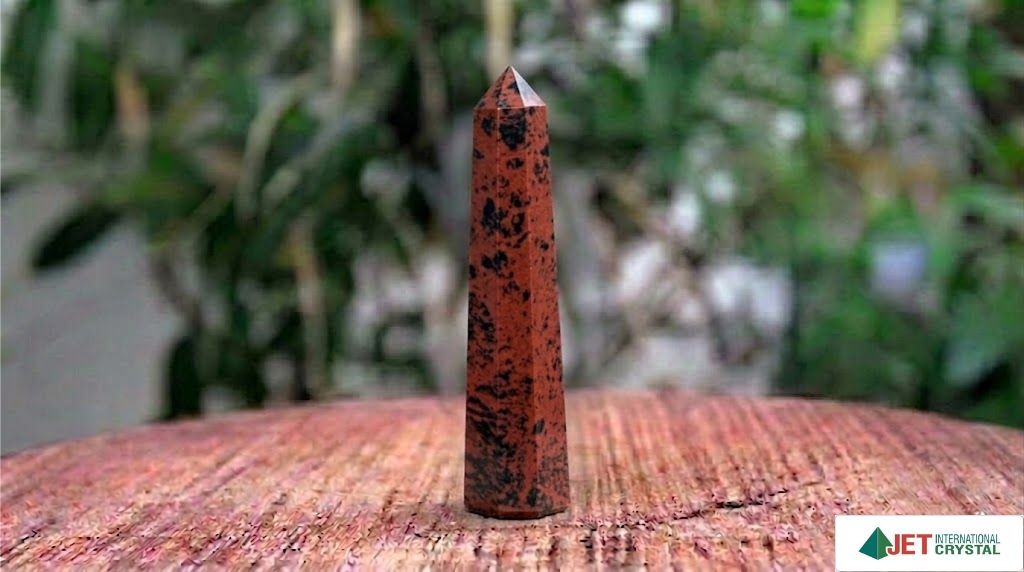Mahogany Gemstone Obelisk | 3.5-4 inch | Grounding Protection | Natural | Home Decor