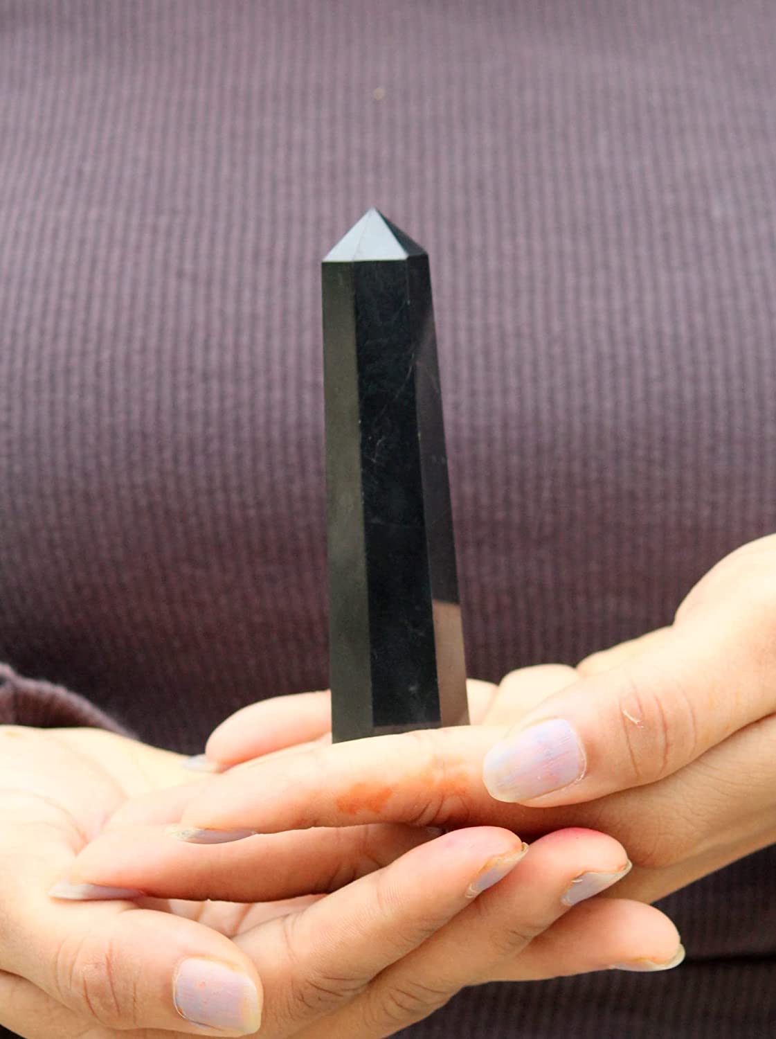 Shungite Gemstone Obelisk | 3.5-4 inch | Reduce inflammation | Natural | Home Office Decor