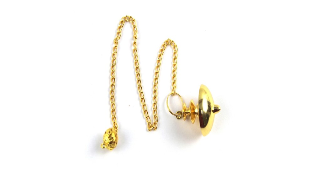 Disc Gold Plated Pendulum | Energy Balancing | Spiritual Tool With Chain