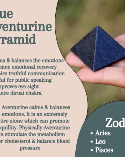 Blue Aventurine Pyramid | 1.5–2 Inch | Handmade Decorative Pyramid for Home, Office & Table Décor