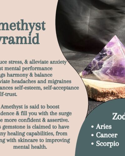 Amethyst Pyramid | 1.5–2 Inch | Handmade Decorative Pyramid for Home, Office & Table Décor