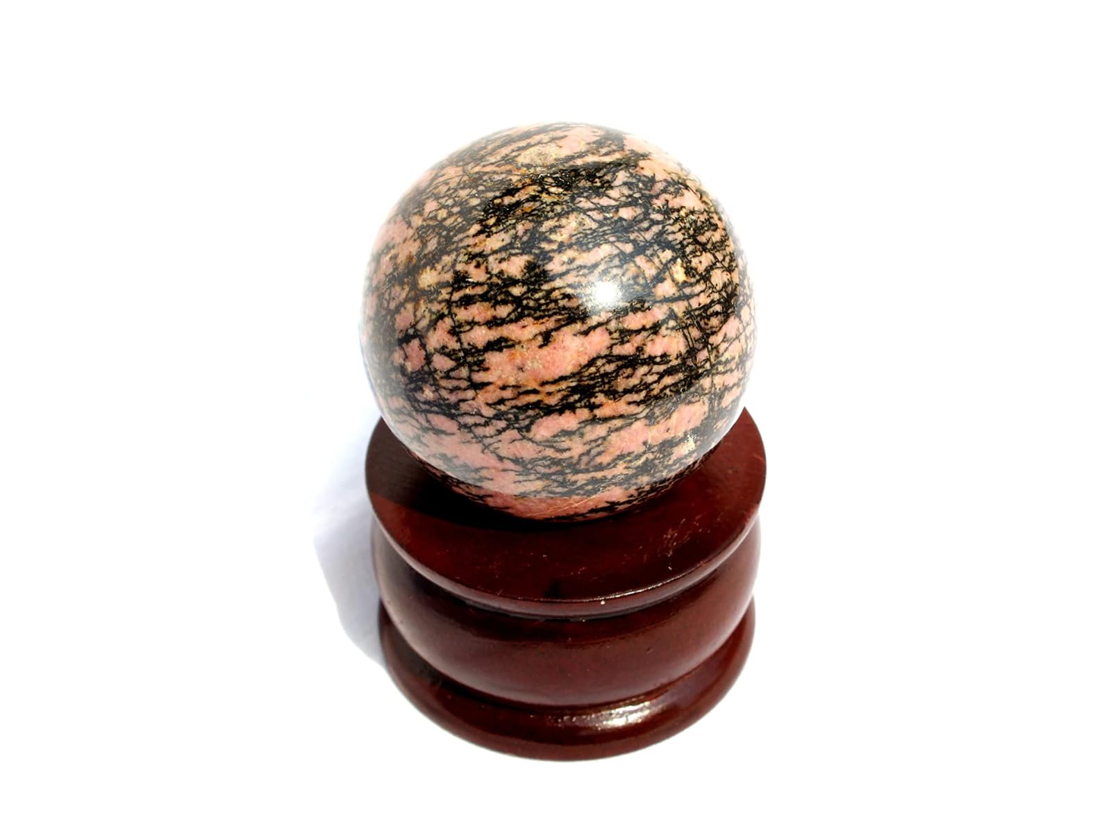 Rhodonite Gemstone Ball | 50-55mm | Promote love & forgiveness | Home Office Decor