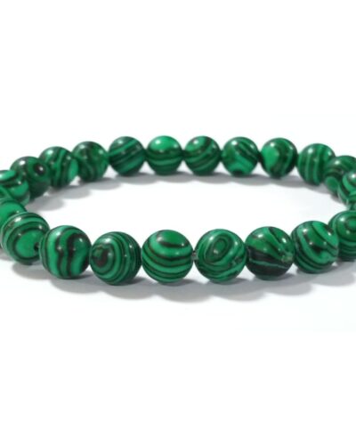 Jet Malachite Bracelet | 8mm Beads | Growth Support | Emotional Healing