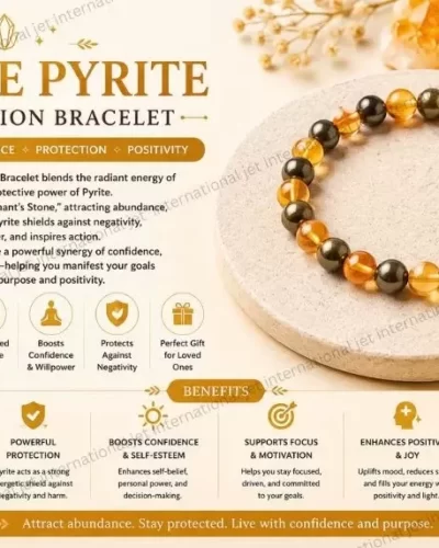 Jet Citrine Pyrite Combination Bracelet
