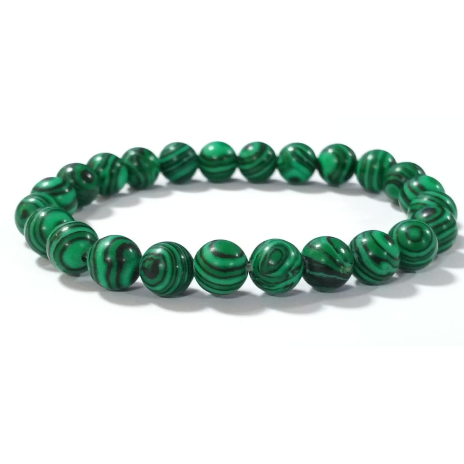 Jet Malachite Bracelet | 8mm Beads | Growth Support | Emotional Healing