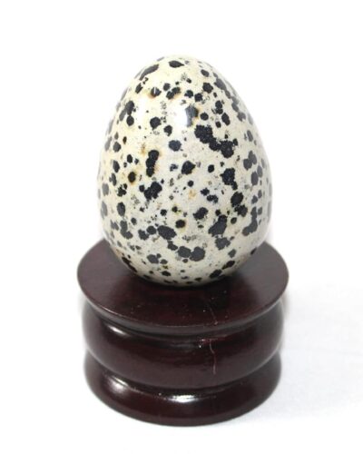 Dalmation Gemstone Egg | 2-Inch | Boost Confidence & Encourage joy | Home Office Decor