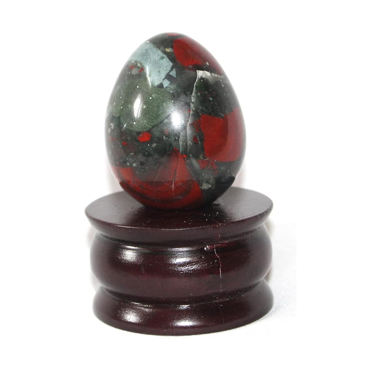 Bloodstone Gemstone Egg | 2-Inch | Boost Strength & Courage | Home Office Decor
