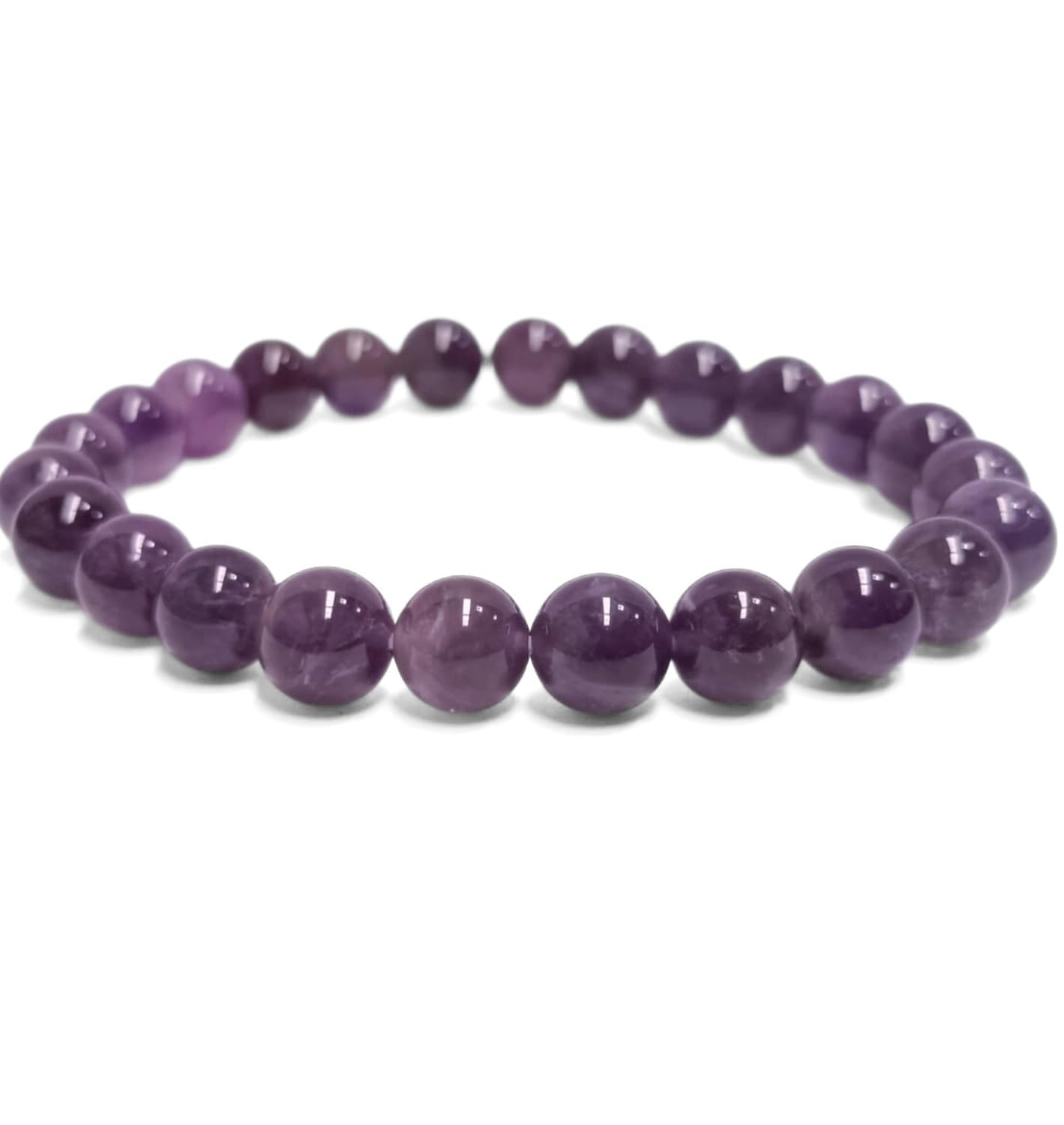 Jet Amethyst Bracelet | 8mm Beads | Mental Clarity | Spiritual Protection