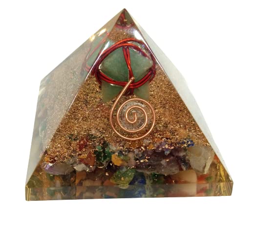 Green Aventurine Merkaba Orgone Pyramid | Spiritual Awakeking | Handmade | Home Office Decor