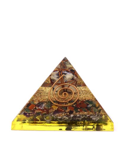 Rainbow Moonstone Merkaba Orgone Pyramid | Chakra Balancing | Handmade | Home Office Decor