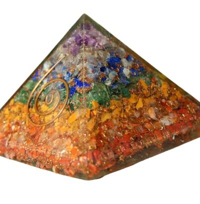 Chakra layer Orgone Pyramid | Chakra Balancing | Handmade | Home Office Decor