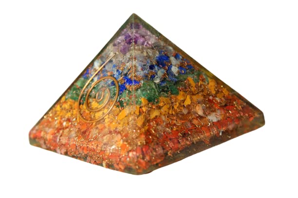 Chakra layer Orgone Pyramid | Chakra Balancing | Handmade | Home Office Decor