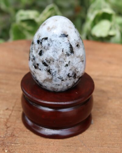 Rainbow Moonstone Gemstone Egg | 2-inch | Chakra Balancing & Spiritual Growth | Home Office Decor
