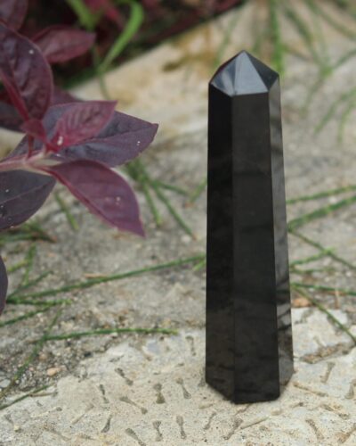 Shungite Gemstone Obelisk | 3.5-4 inch | Reduce inflammation | Natural | Home Office Decor