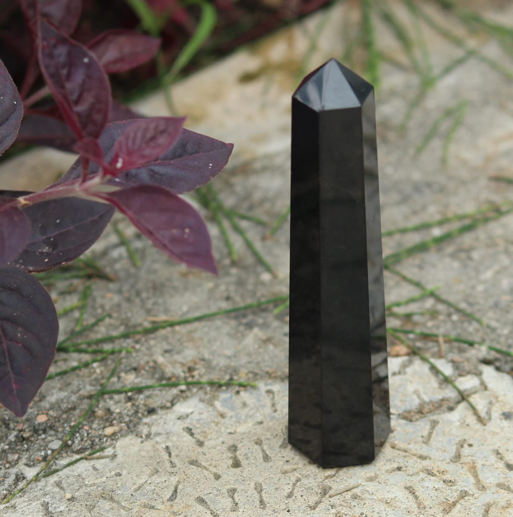 Shungite Gemstone Obelisk | 3.5-4 inch | Reduce inflammation | Natural | Home Office Decor