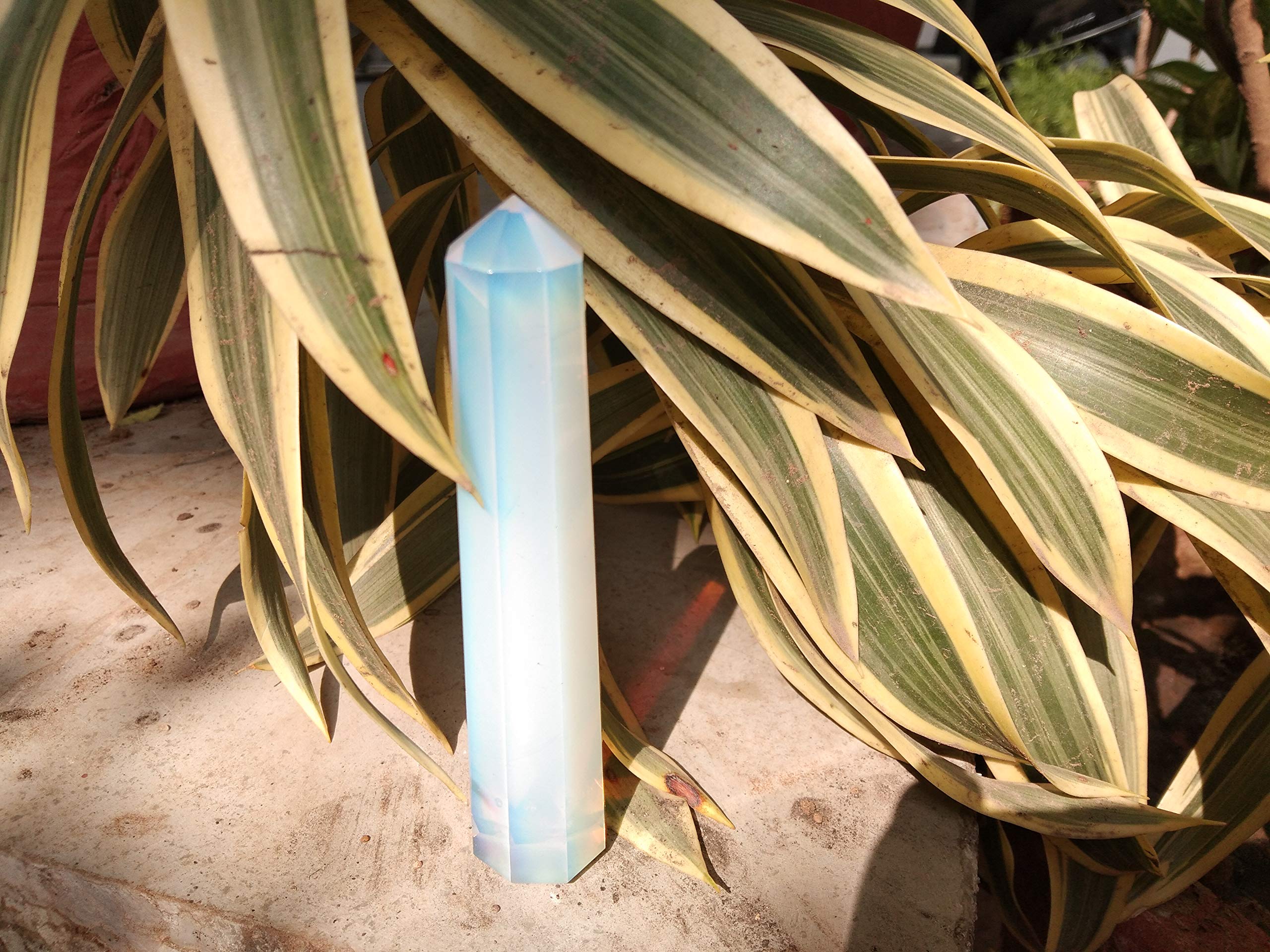 Opalite Gemstone Obelisk | 3.5-4 inch | Relief & Stability | Natural | Home Office Decor