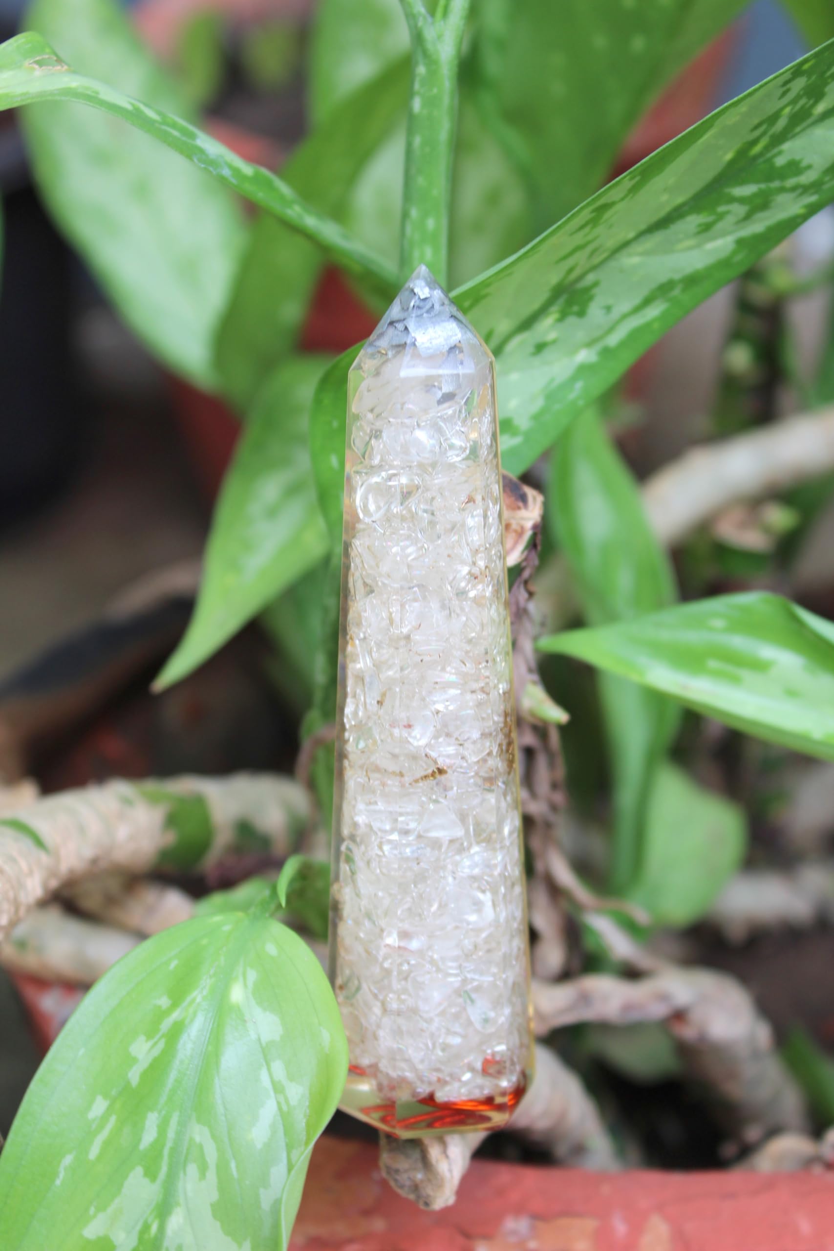 Crystal Orgone Obelisk | 3.5-4 inch | Energy Amplification | Home Office Decor