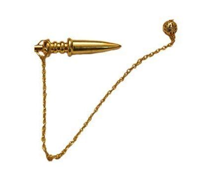 Authentic Long Double Point Gold Plated Pendulum | Dowsing | Spirituality | Metal Pendulum