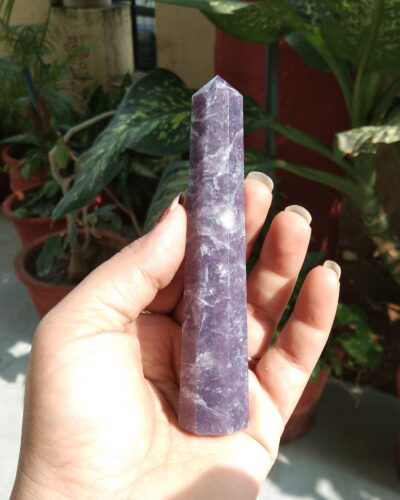 Lepidolite Gemstone Obelisk | 3.5-4 inch | Energy , Aura Protection | Natural | Home Decor