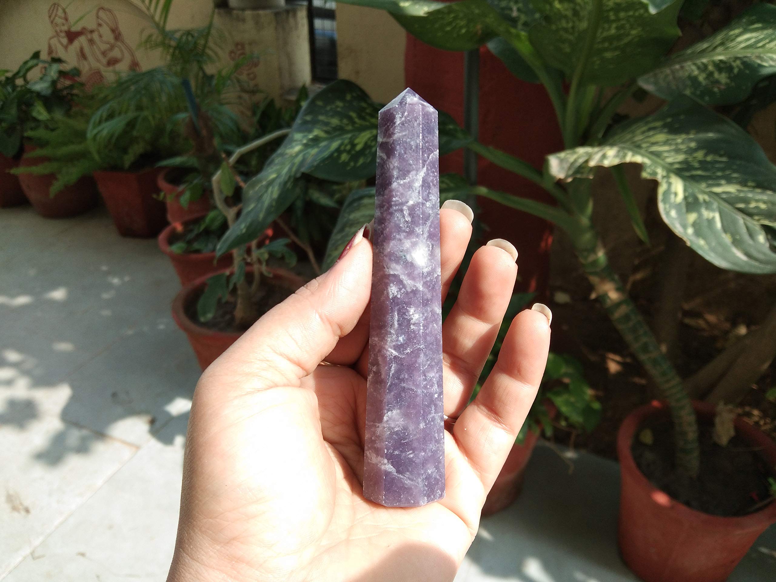 Lepidolite Gemstone Obelisk | 3.5-4 inch | Energy , Aura Protection | Natural | Home Decor