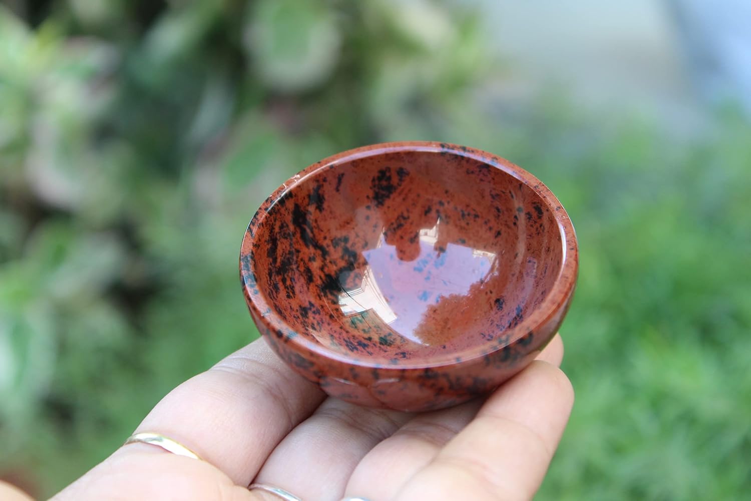 Mahogany Gemstone Bowl | 2-inch | Grounding Power | Home Decor