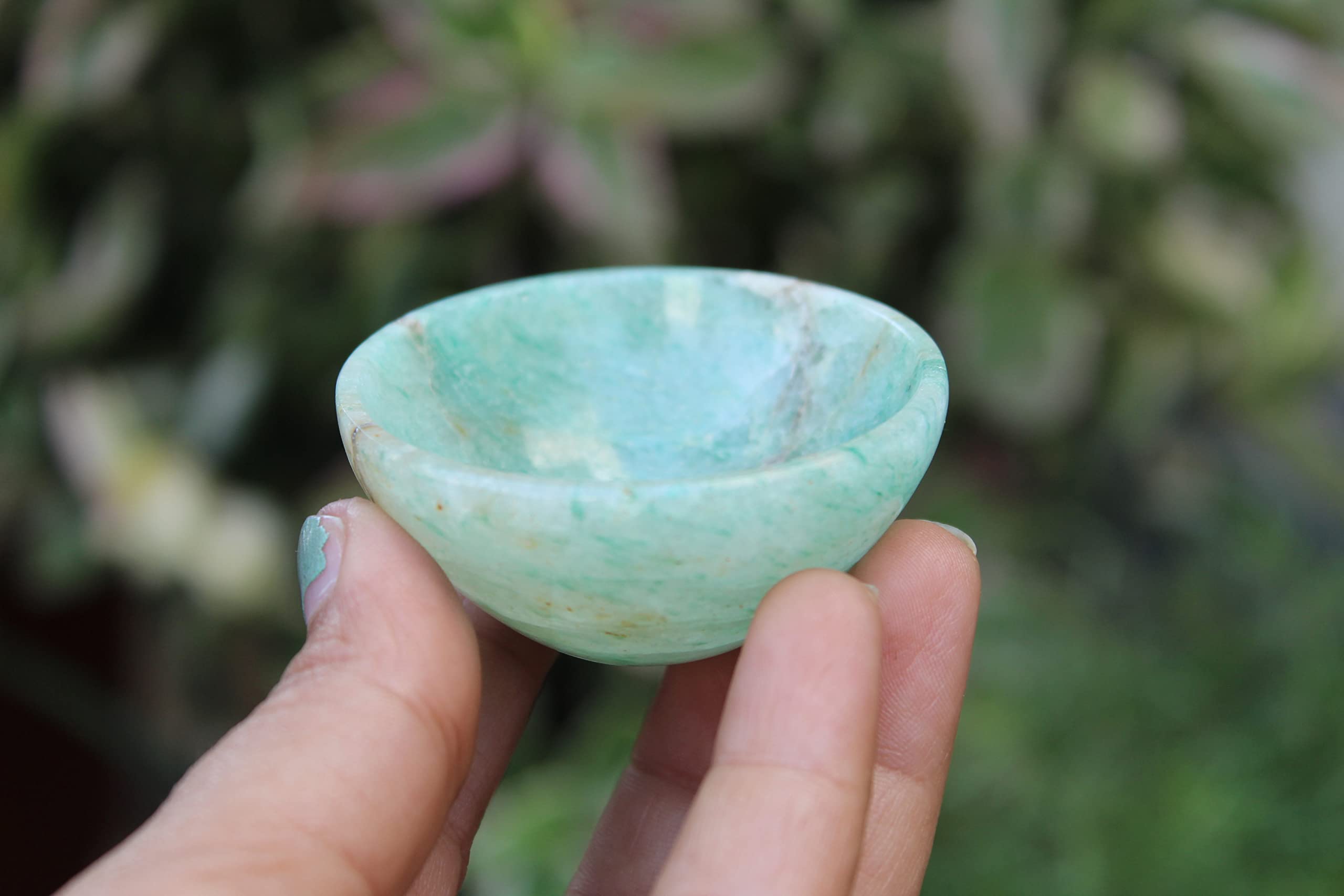 Green Aventurine Gemstone Bowl | 2-inch | Good Luck | Home Office Decor